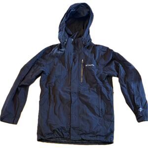 Columbia Interchange Jacket Mens M Black Hooded Waterproof Breathable